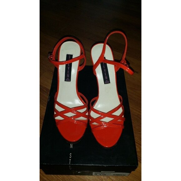 Steven by Steve Madden Red Patent Platform Heels Women’s Size 8.5 - New In Box - Picture 4 of 9